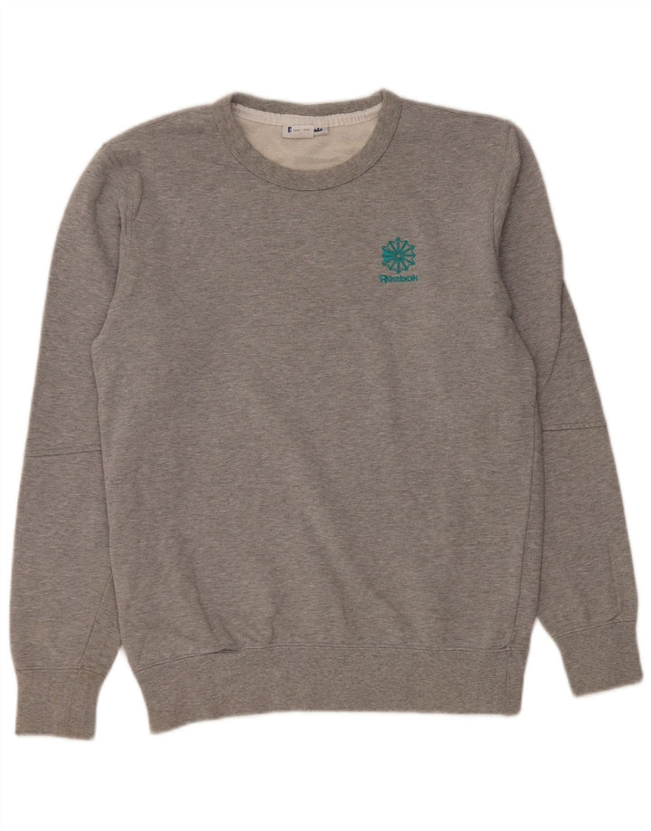 REEBOK Damen-Sweatshirt in Übergröße, Gr. 10, Größe S, Grau, Baumwolle