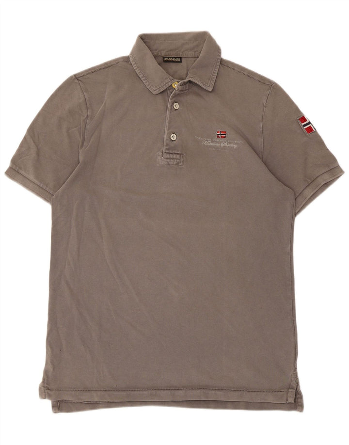 Napapijri Herren-Poloshirt aus mittelgrauer Baumwolle