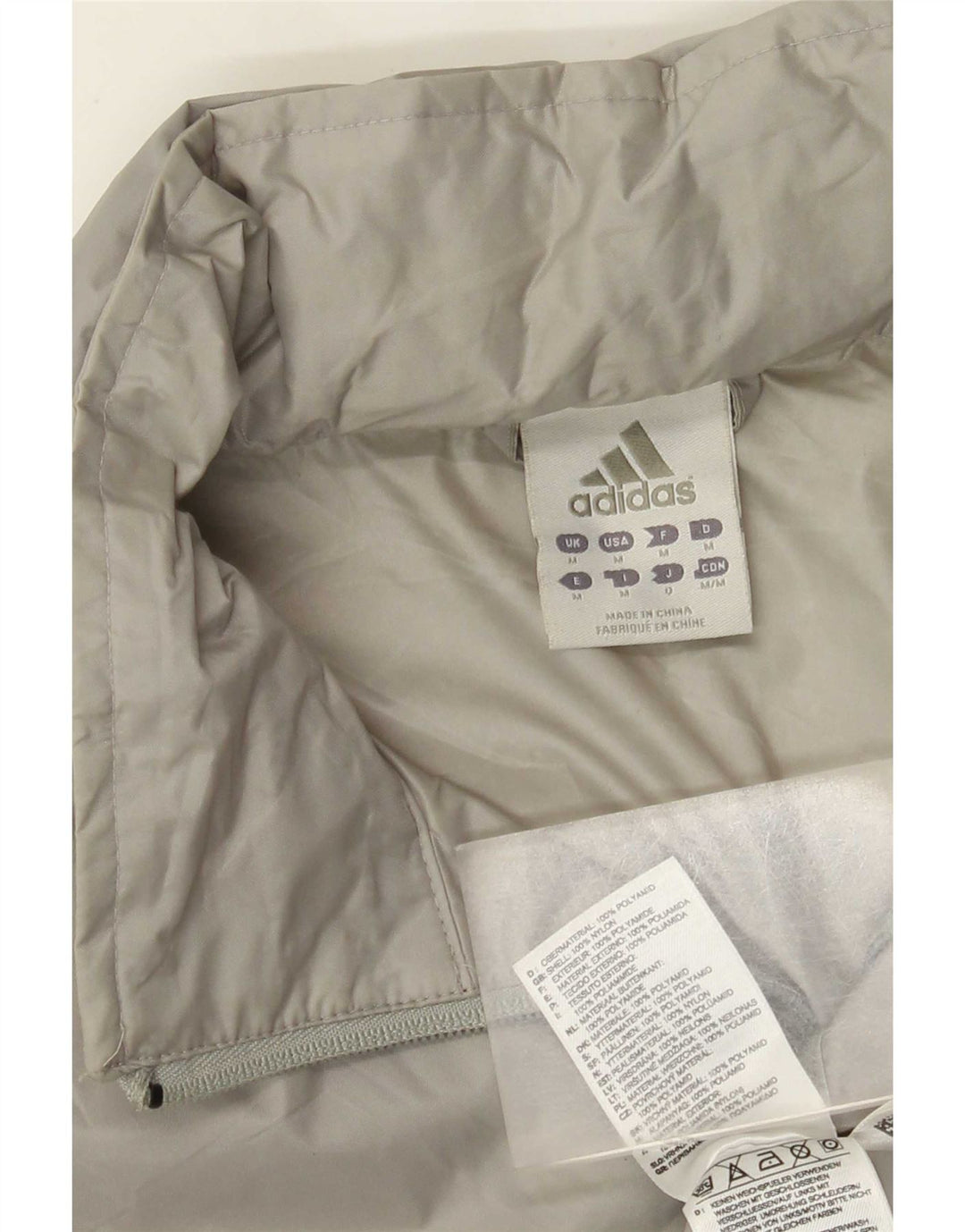 Adidas Herren Regenjacke UK 38 Mittelgraues Nylon