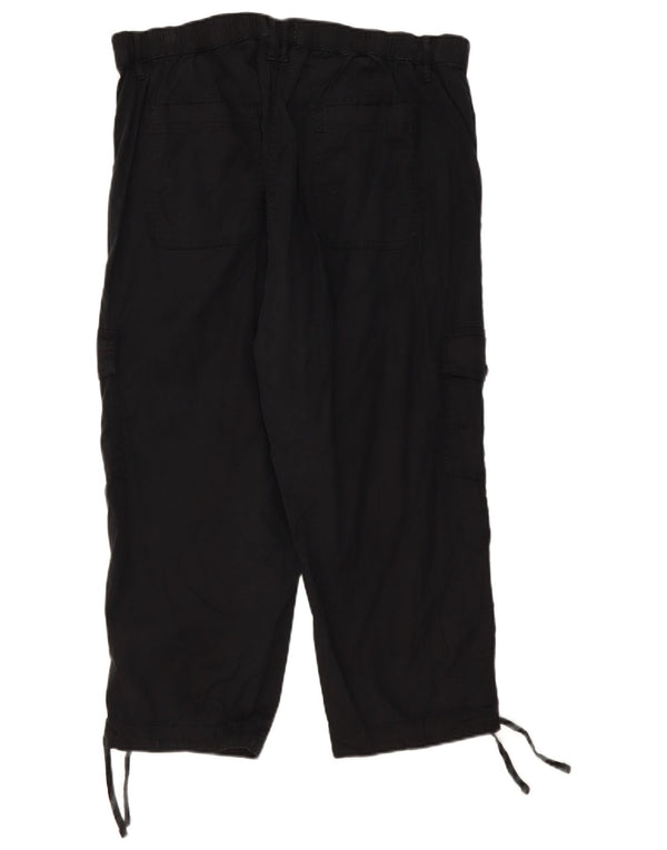 Marks & Spencer Damen Cargo-Caprihose UK 20 2XL W40 L23 Schwarzes Lyocell