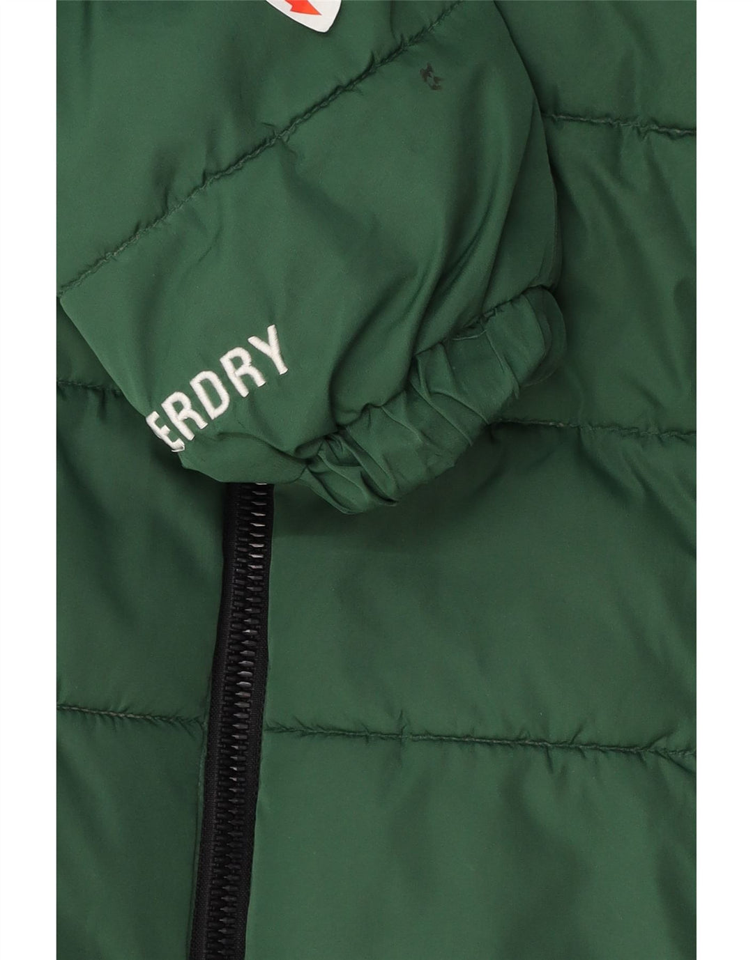 Superdry Damen-Kapuzen-Übergröße, wattierte Jacke, UK 10, Größe S, Grün, Polyester