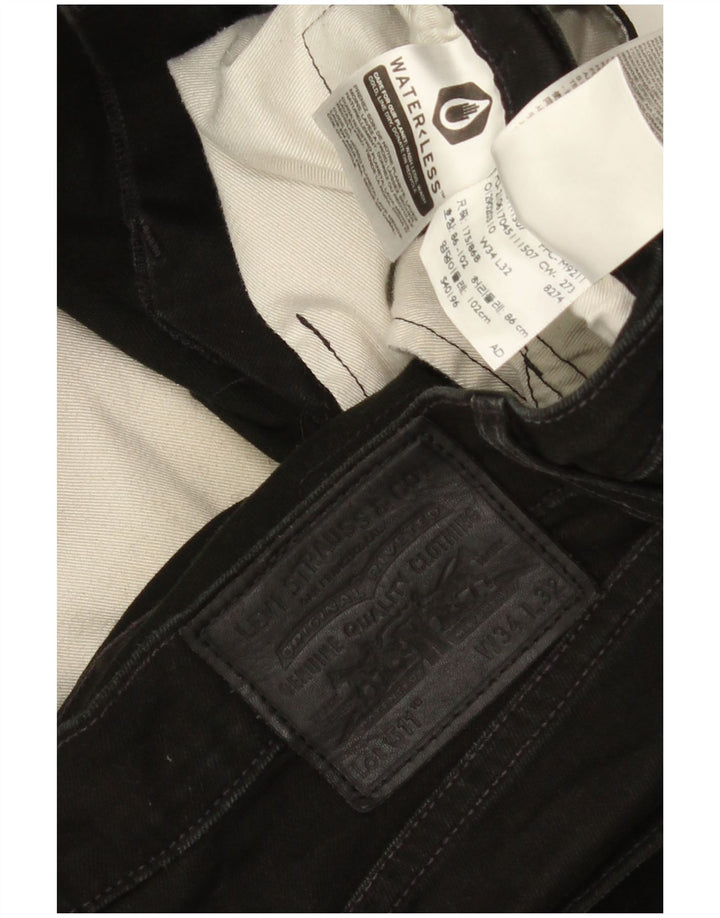 Levi's Herren 511 Slim Jeans W34 L32 Schwarze Baumwolle