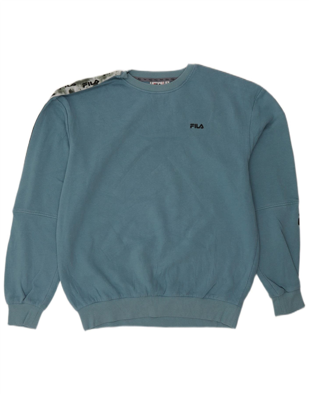 FILA Herren-Sweatshirt mit Grafik, klein, blau, Colourblock-Baumwolle