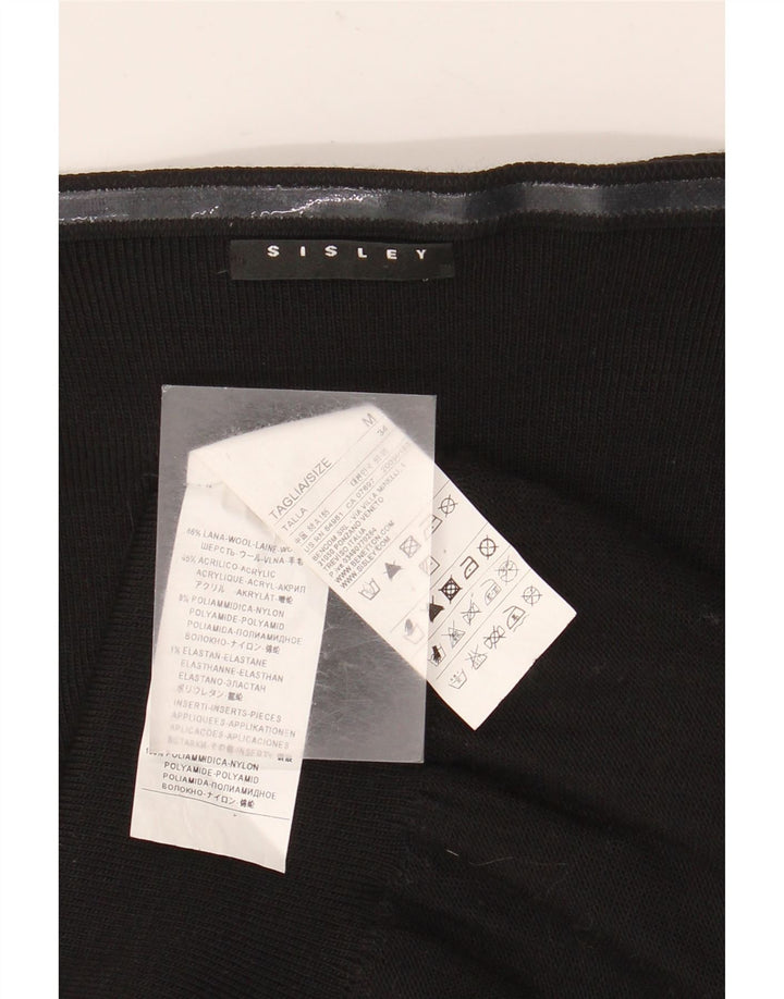Sisley Damen Trägerloses Kleid UK 12 Mittelschwarze Wolle