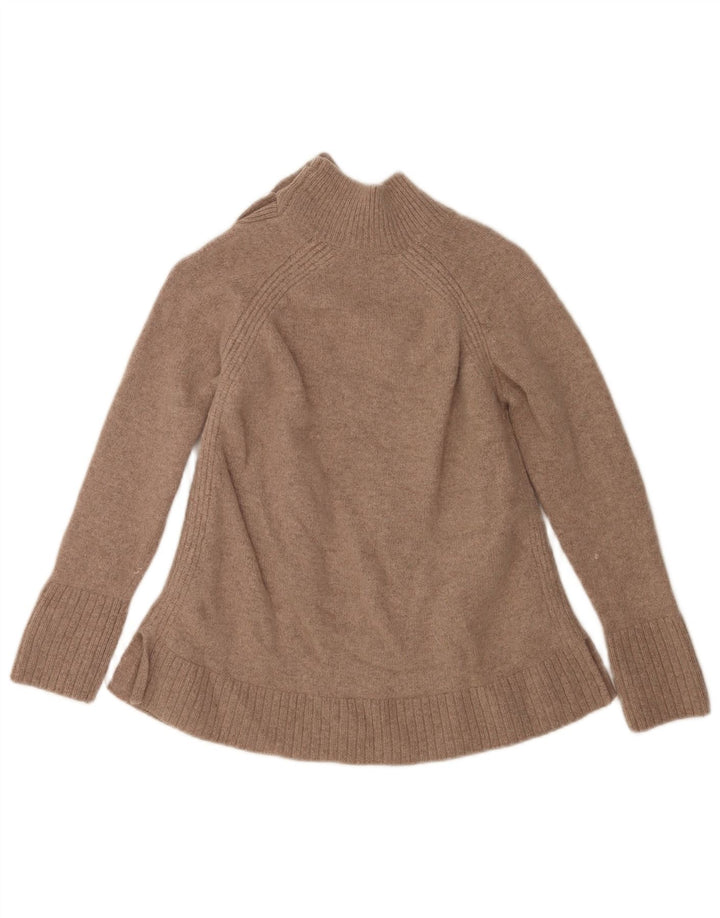 Crew Clothing Damen-Pullover mit Knopfkragen, Gr. 10, Größe S, Beige, Lammwolle