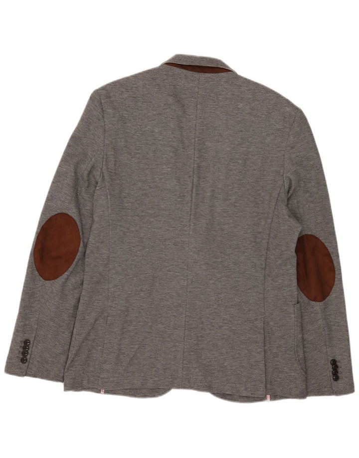 Zara Herren-Blazerjacke mit 2 Knöpfen, EU 54, XL, grau, Polyester