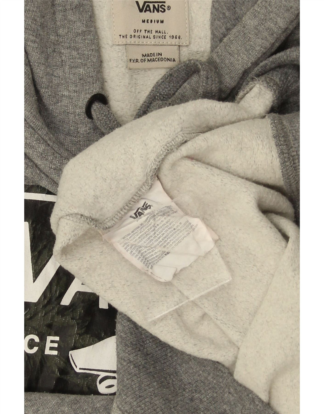 VANS Herren-Kapuzenpullover mit Grafik, mittelgrau gefleckte Baumwolle