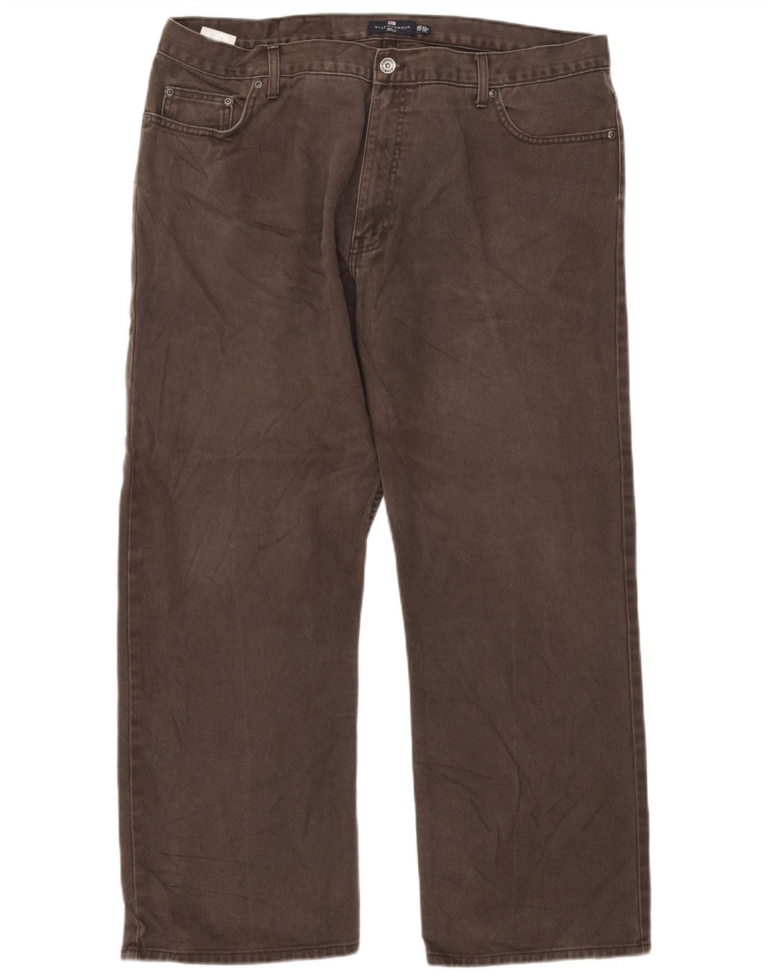 Marks & Spencer Herren Blue Harbor Straight Jeans W42 L29 Braune Baumwolle