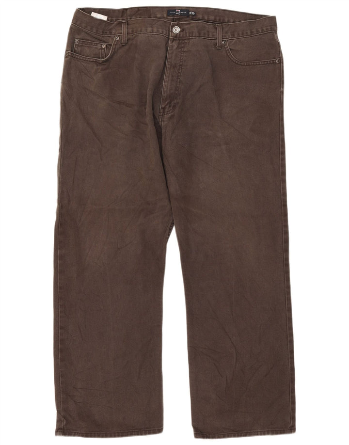 Marks & Spencer Herren Blue Harbor Straight Jeans W42 L29 Braune Baumwolle