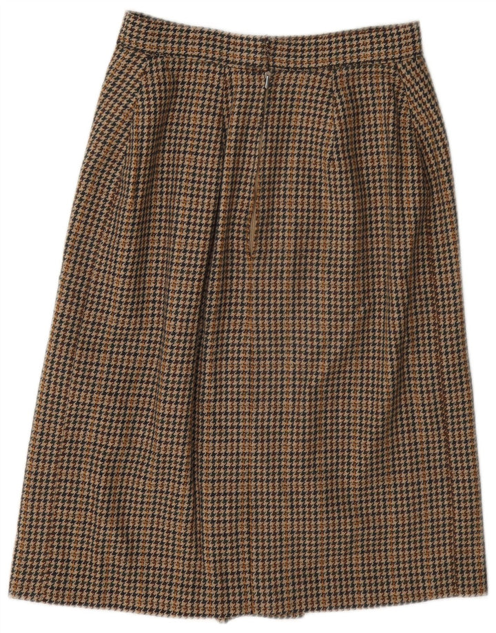 Vintage Damen A-Linie Rock W26 Kleiner brauner Hahnentritt