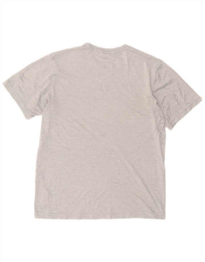 Nike Herren Dri Fit T-Shirt-Oberteil aus mittelgrau meliertem Polyester