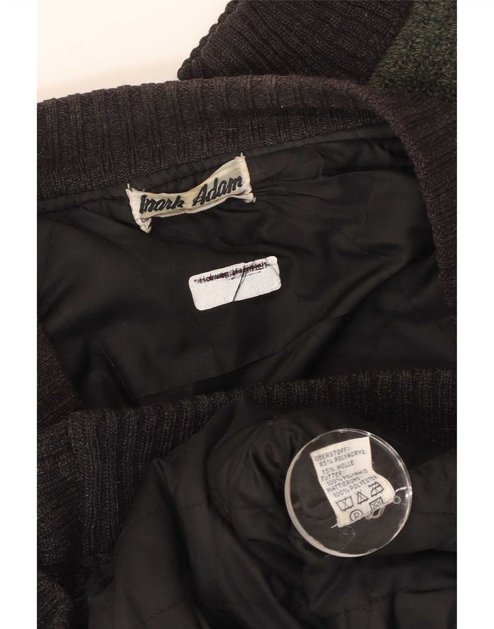 Mark Adam Herren-Strickjacke IT 48/50 Mittelgrünes geometrisches Polyacryl