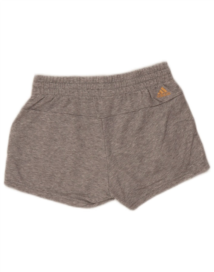 ADIDAS Damen Graphic Sport Shorts UK 4/6 XS Graue Baumwolle