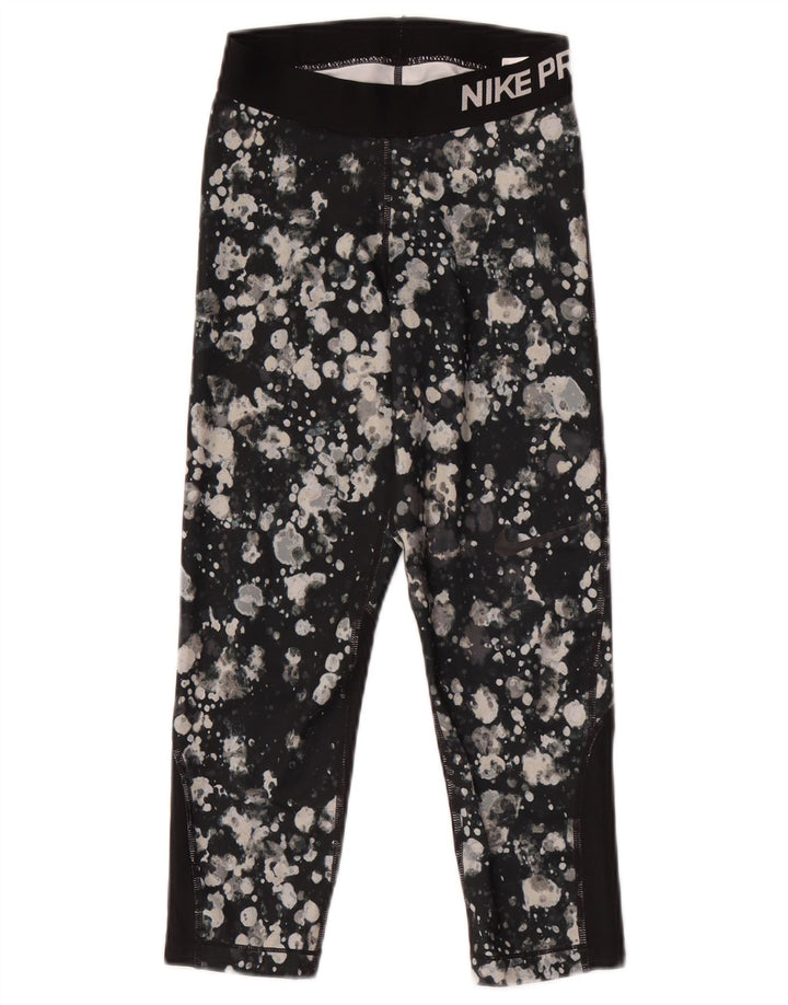 Nike Damen-Capri-Leggings mit Grafik, UK 4, XS, schwarzes Batik-Polyester