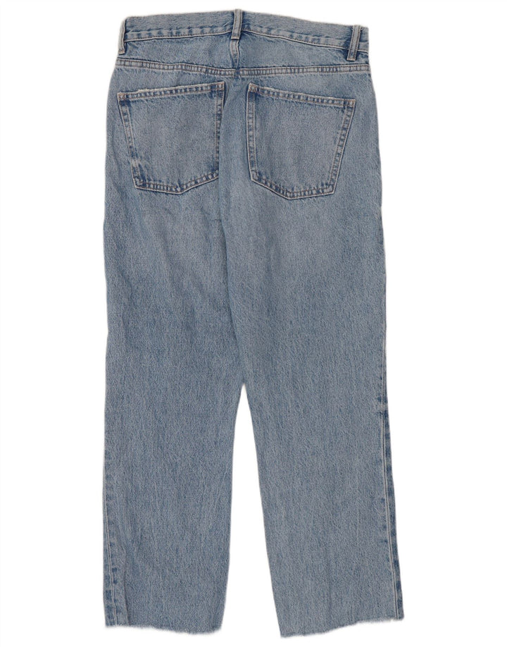 Zara Damen Crop Straight Jeans EU 38 Small W28 L25 Blau