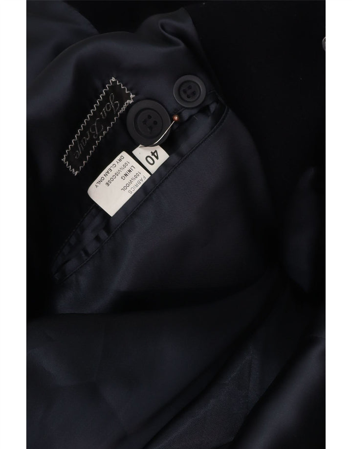 JON BRAYE Mens Overcoat UK 40 Large Navy Blue Wool