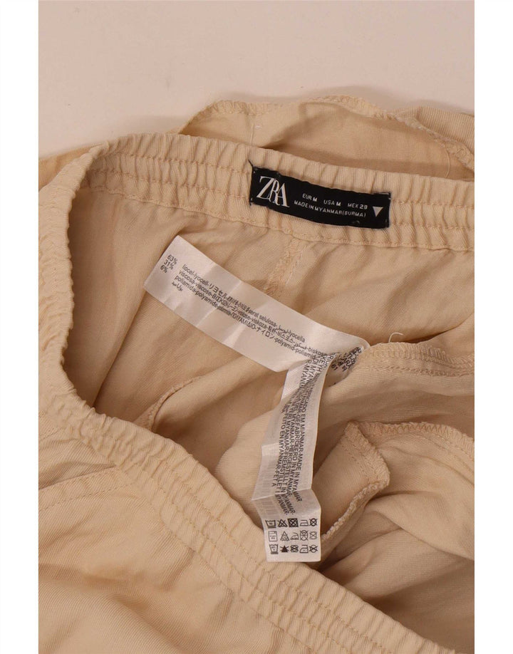 Gerade Chino-Hose für Damen von Zara, mittelgroß, W28, L32, gebrochenes Weiß aus Lyocell