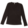 Armani Jeans Damen Top Langarm EU 38 Mittelschwarze Baumwolle