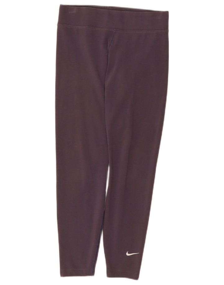 Nike Damen Leggings UK 10 Small Lila Baumwolle