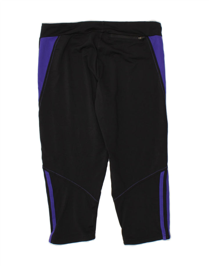 ADIDAS Womens Capri Leggings UK 12/14 Medium Black Colourblock Vintage Adidas and Second-Hand Adidas from Messina Hembry 