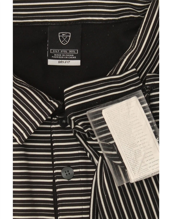 Nike Herren Dri Fit Poloshirt 3XL Schwarz Nadelstreifen Polyester