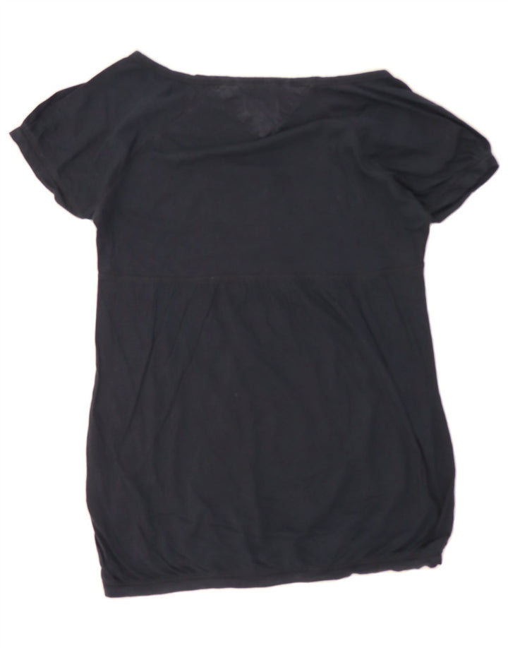 TOMMY HILFIGER Womens Blouse Top UK 12 Medium Navy Blue Striped Cotton Vintage Tommy Hilfiger and Second-Hand Tommy Hilfiger from Messina Hembry 