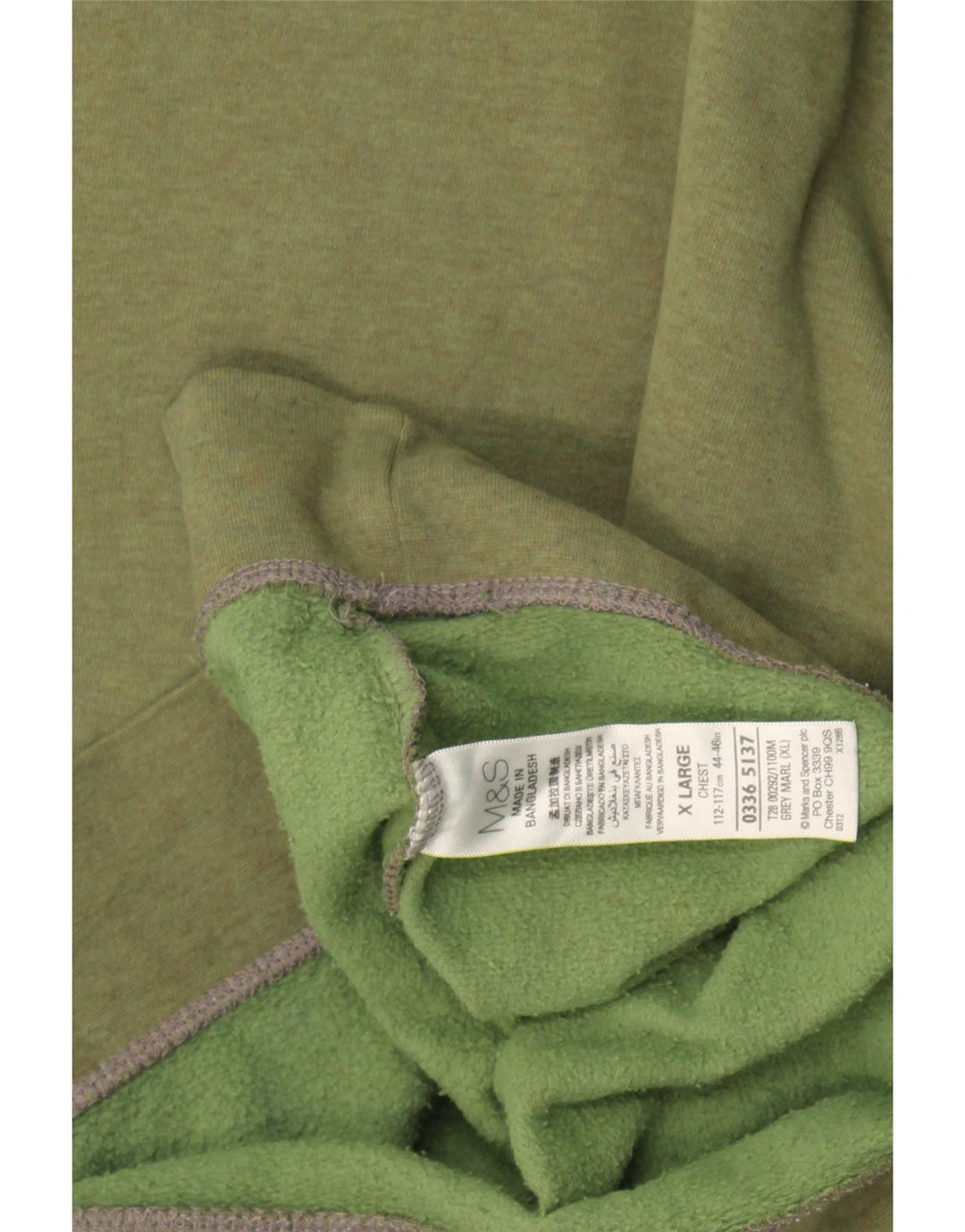 Marks & Spencer Herren Sweatshirt Pullover XL Khaki Baumwolle