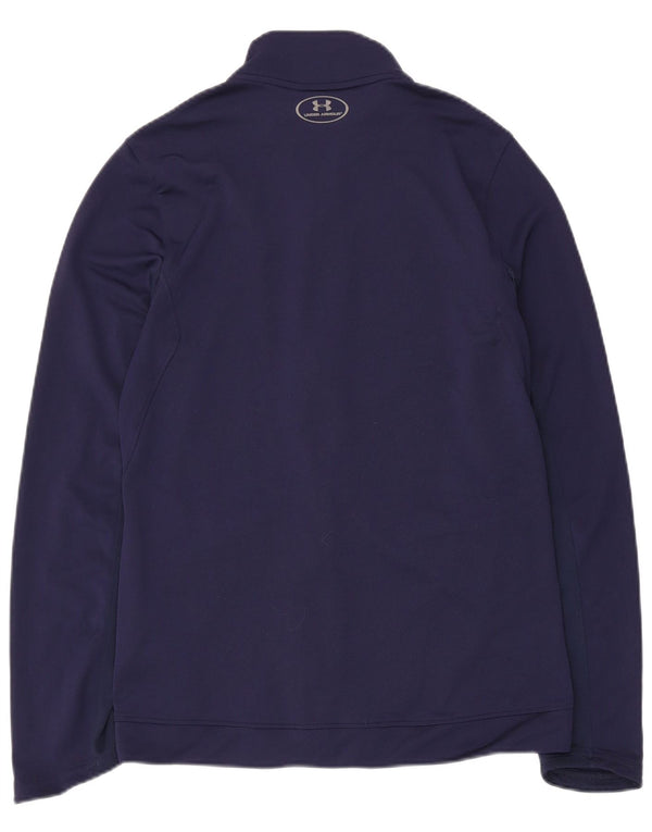 Under Armour Damen-Trainingsanzug-Top-Jacke UK 12 Medium Marineblau Polyester