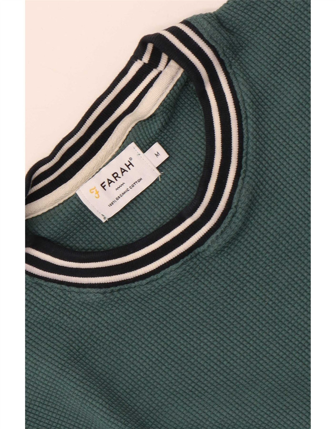 Farah Herren-Sweatshirt-Pullover, mittelgrün, gestreift, Baumwolle