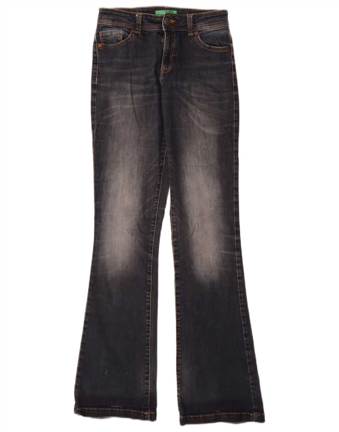 Benetton Damen Schlagjeans W25 L33 Blau