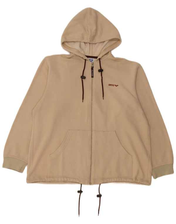 ARENA Mens Zip Hoodie Sweater XL Beige