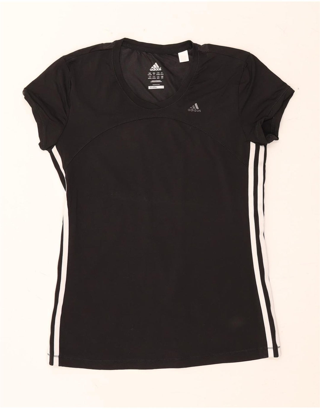 ADIDAS Damen Climacool T-Shirt Top UK 12/14 Medium Schwarz