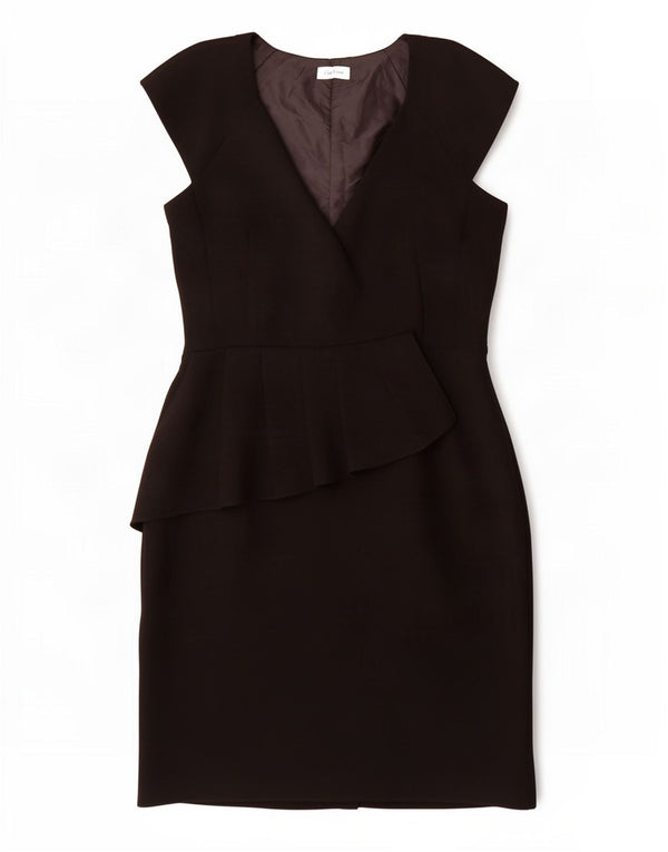 Calvin Klein Damen Etuikleid UK 12 Medium Schwarz Polyester