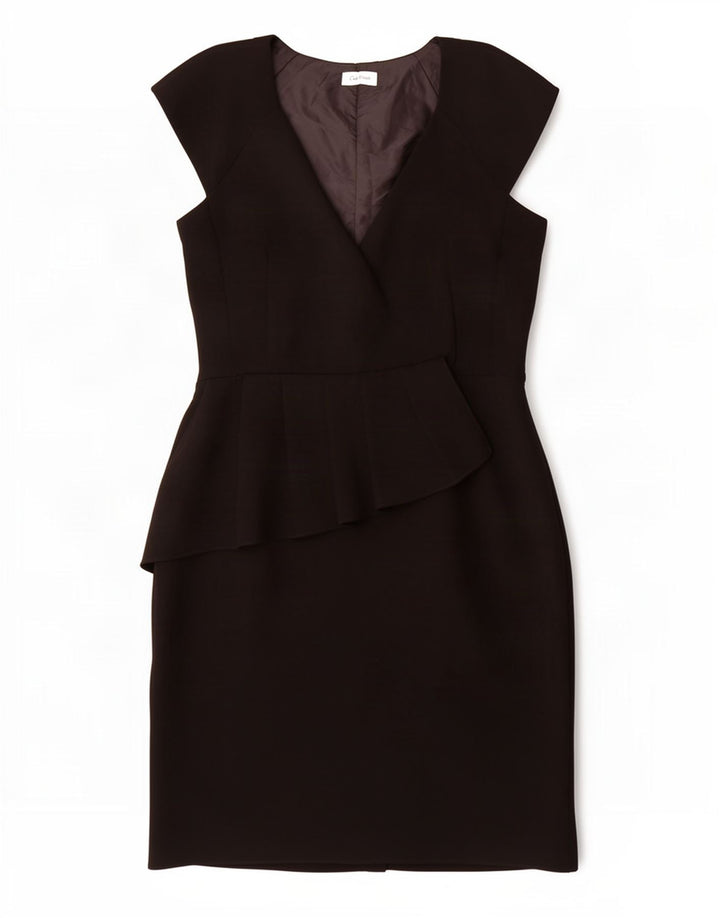 Calvin Klein Damen Etuikleid UK 12 Medium Schwarz Polyester