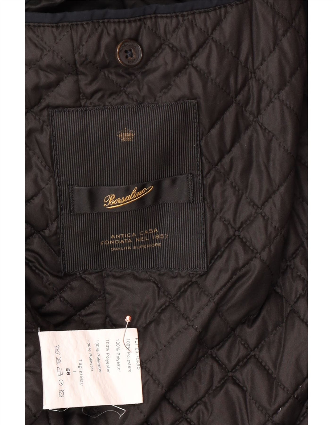 BORSALINO Herrenmantel IT 56 3XL Marineblau Polyester Klassisch