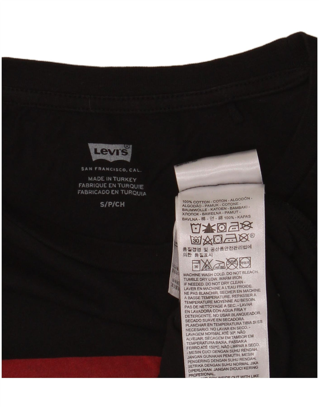 LEVI'S Damen-T-Shirt mit Grafik, UK 12, Größe S, Schwarz, Baumwolle