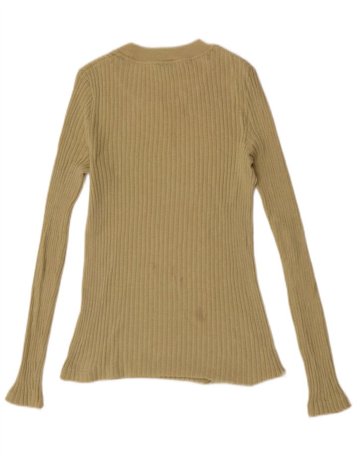 Massimo Dutti Damen Top Langarm UK 8 Small Khaki