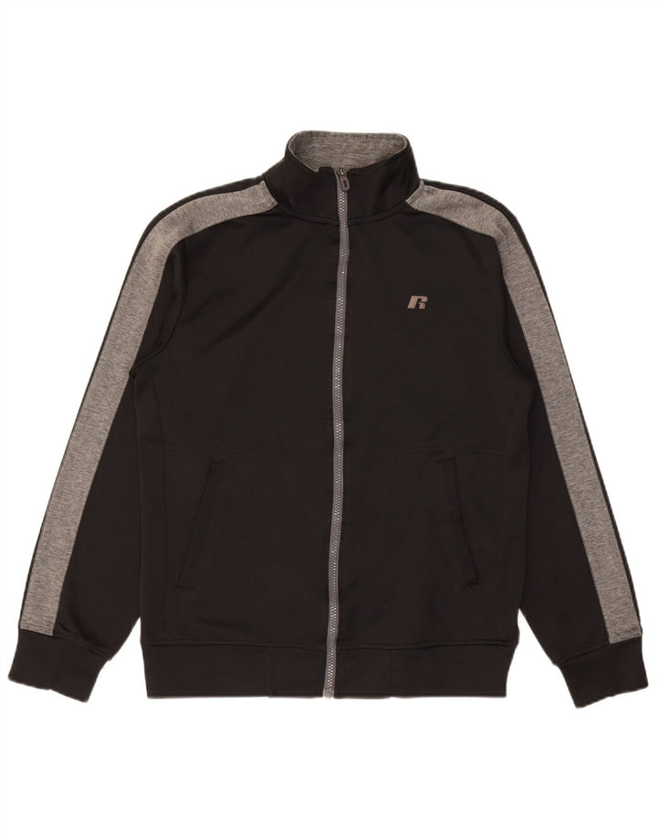 Russell Athletic Herren-Trainingsanzugoberteil, Jacke, Größe S, Schwarz, Polyester