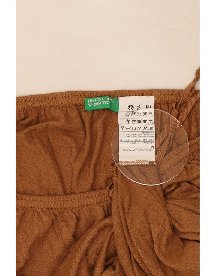 Benetton Damen Übergroßes schulterfreies Top UK 14 Mittelbeige Viskose
