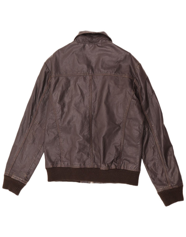 Project Herren Lederjacke UK 40 Large Braun