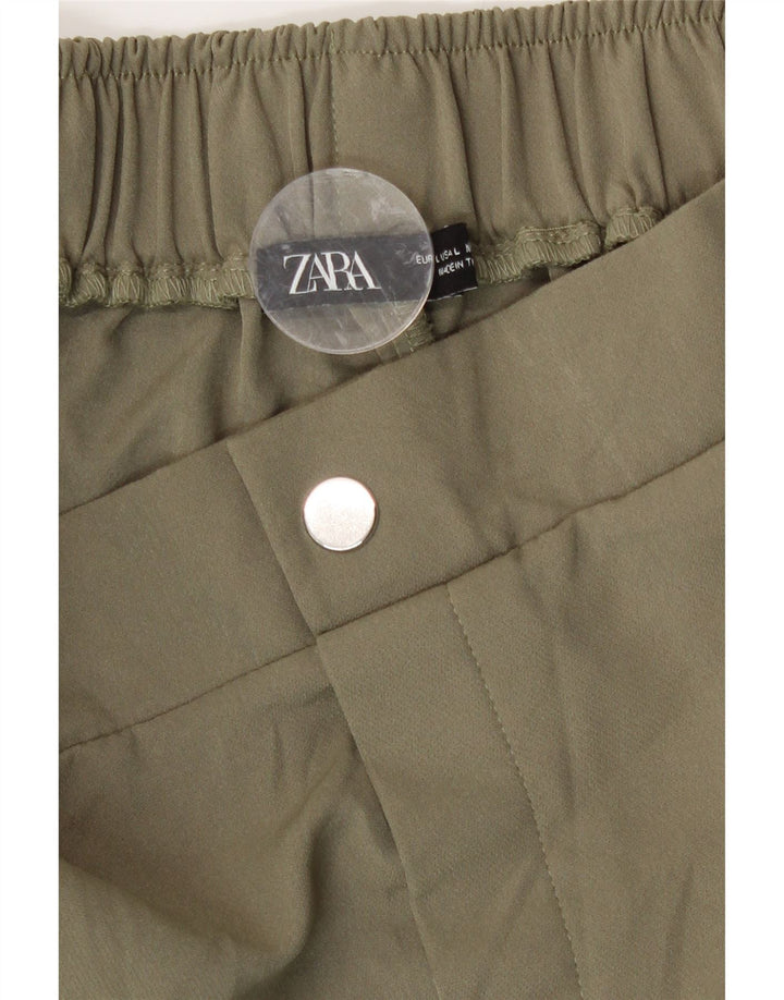 Zara Damen Jogger-Cargohose, Größe L, W32, L26, Khaki