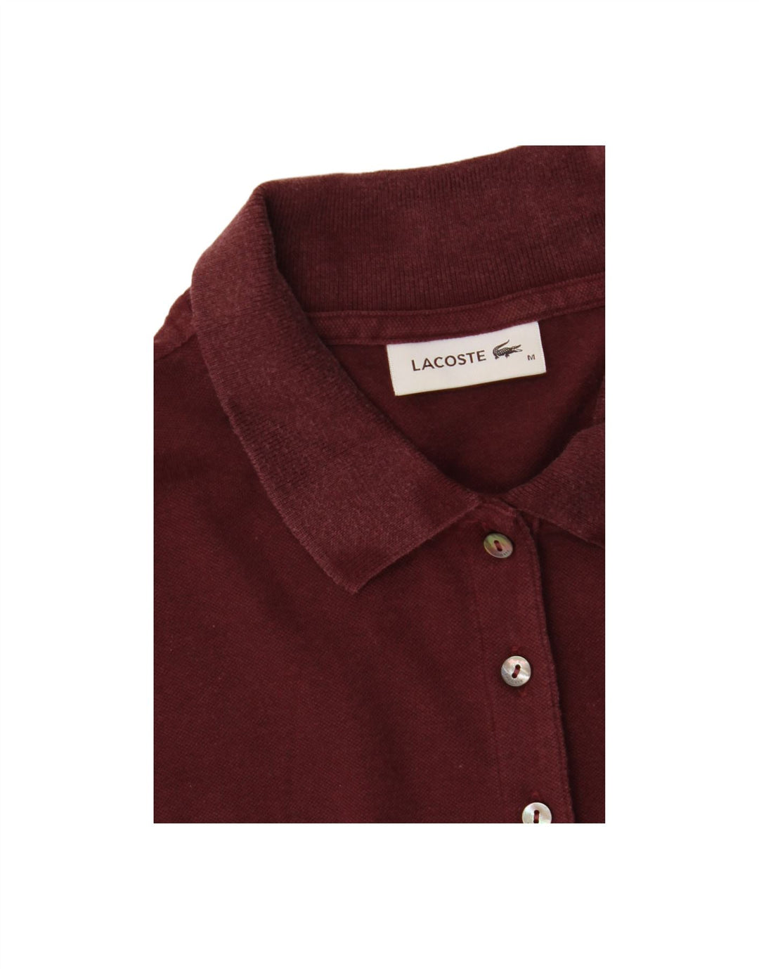 LACOSTE Womens Polo Dress UK 14 Medium Maroon Lyocell