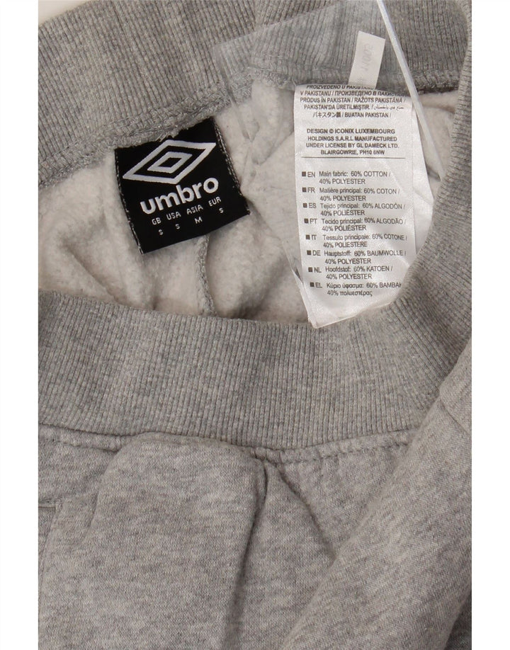 UMBRO Herren-Trainingshose mit grafischem Schnitt, Größe S, Grau, Baumwolle
