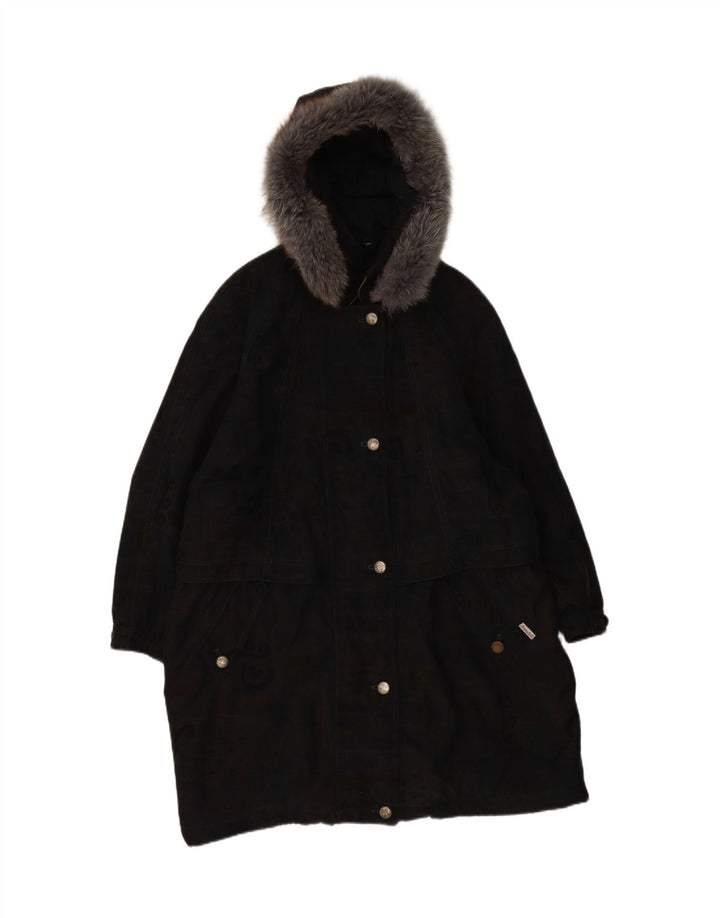 C&A Womens Oversized Hooded Windbreaker Coat UK 18 XL Navy Blue Polyester Vintage C&A and Second-Hand C&A from Messina Hembry 