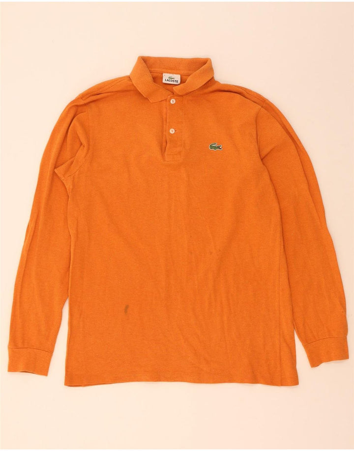 Lacoste Herren-Langarm-Poloshirt, Größe 4, mittelorange Baumwolle