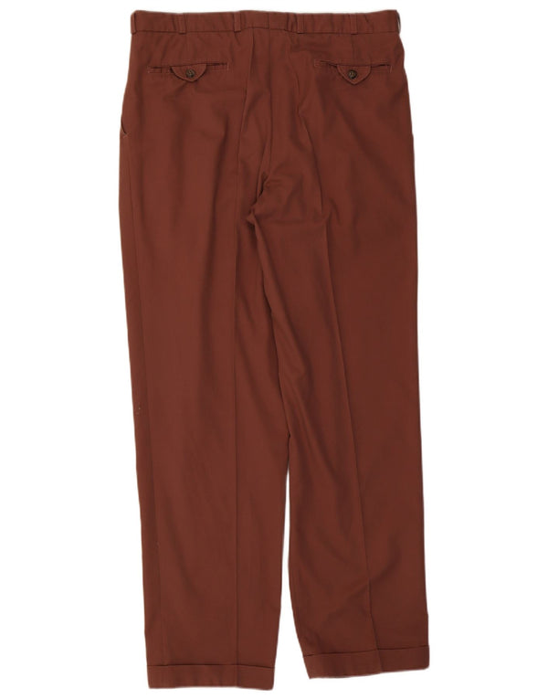Vintage Herren-Anzughose mit Klammern, W34, L32, Braun