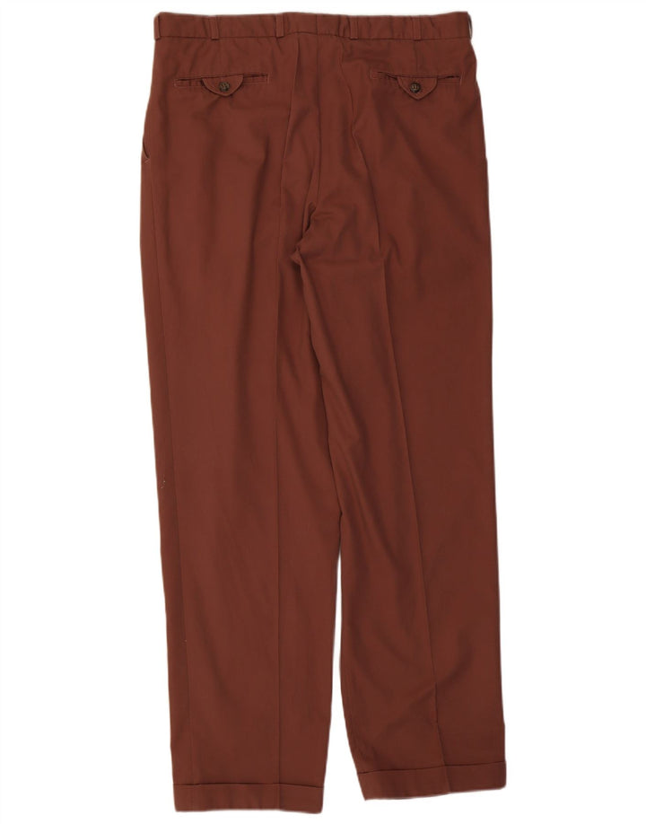 Vintage Herren-Anzughose mit Klammern, W34, L32, Braun
