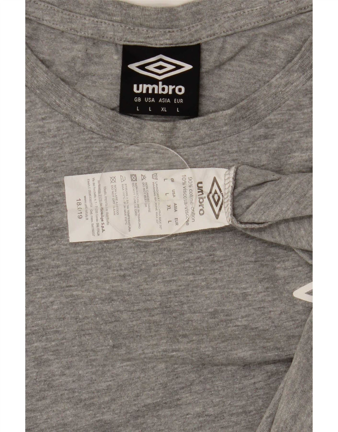 Umbro Herren T-Shirt Top Large Grau Baumwolle
