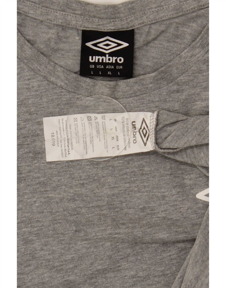Umbro Herren T-Shirt Top Large Grau Baumwolle