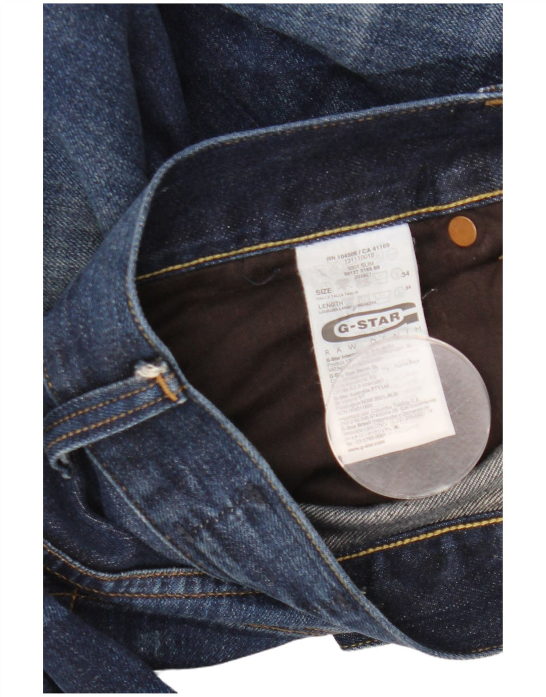 G-Star Herren Slim Jeans W34 L34 Blaue Baumwolle